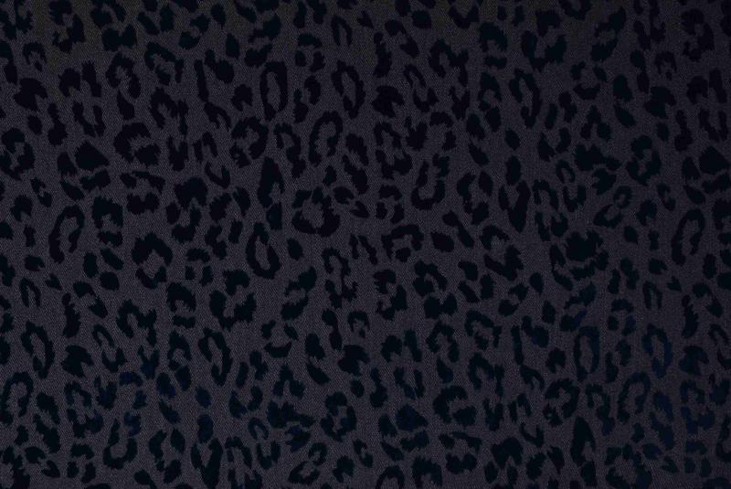 Jeanstyg Leopard Sammet - Marinblå