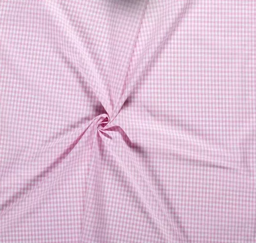 Smårutigt bomullstyg rosa och vit, 4 mm rutor