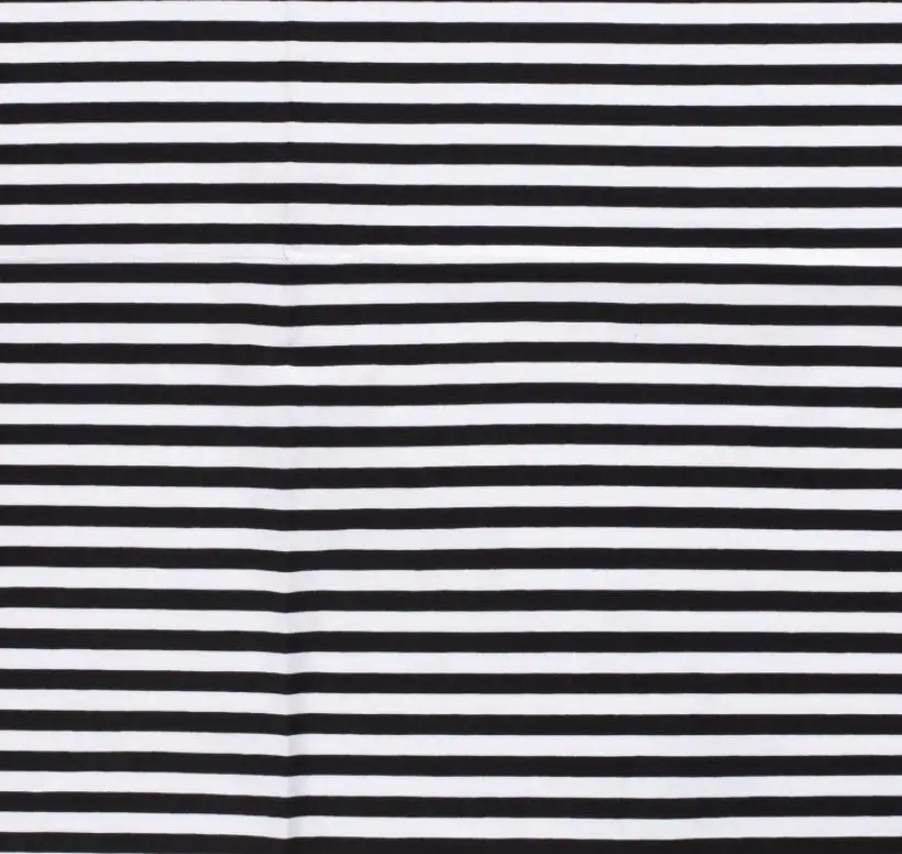 Randig bomullstrikå Svart och vit