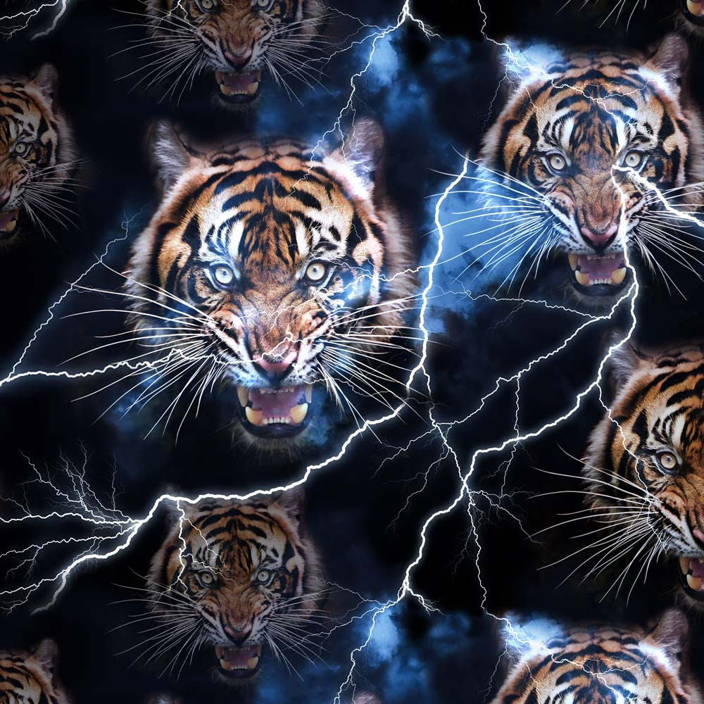 Digitaltryckt trikå - Tiger blixt