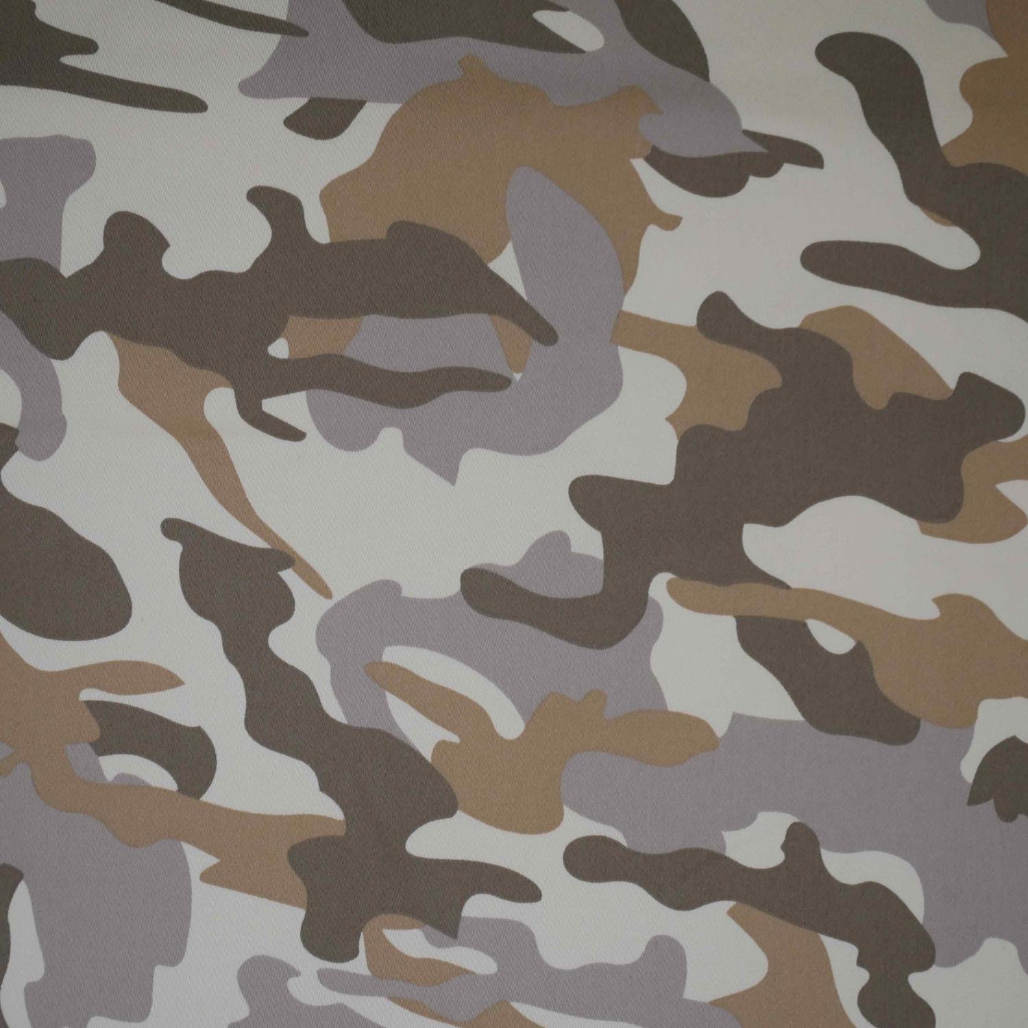 Camouflage denim stretch - Beige/brunt