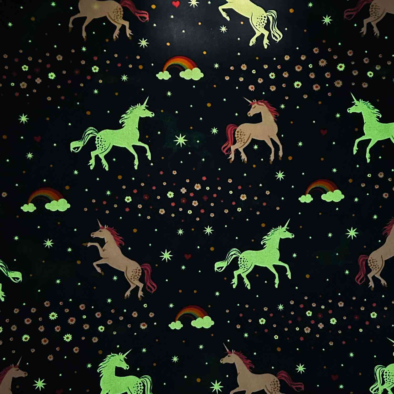 Halvpanama som lyser i mörker - Stjärnor med enhörningar