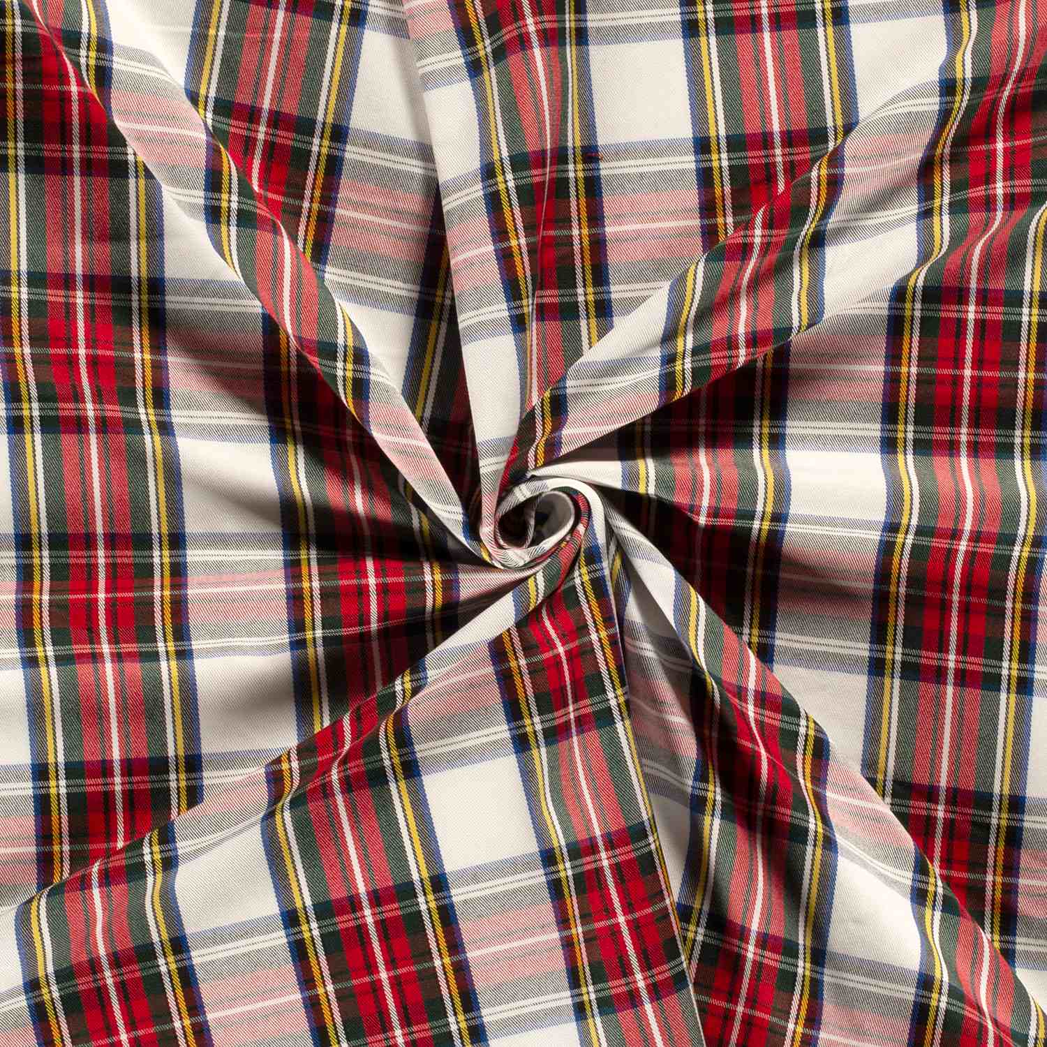 Skotsrutig gabardin - Off white botten