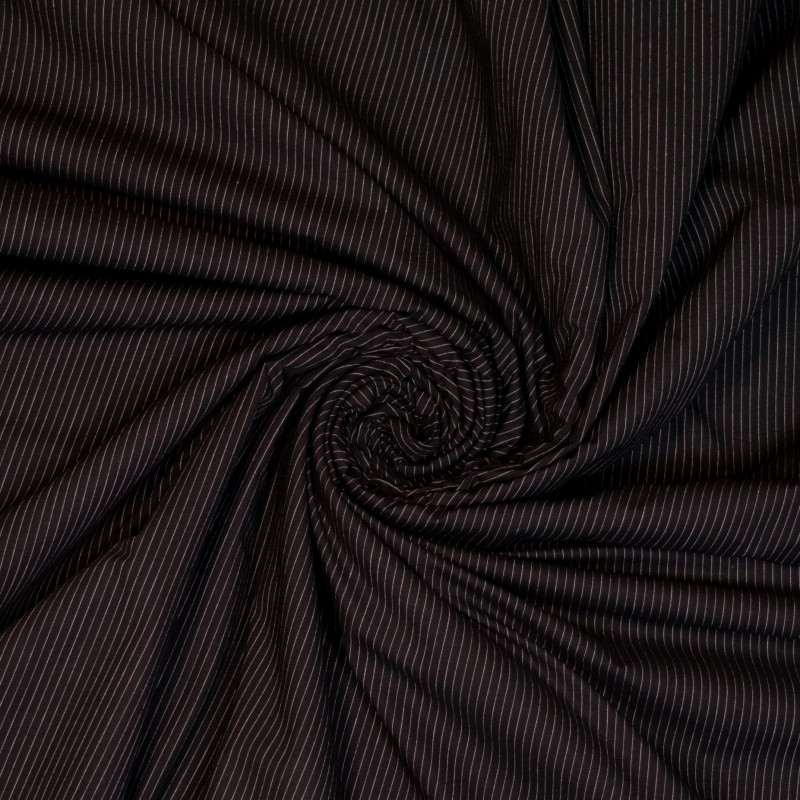 Bomullsstretch Randig - Svart/Vit