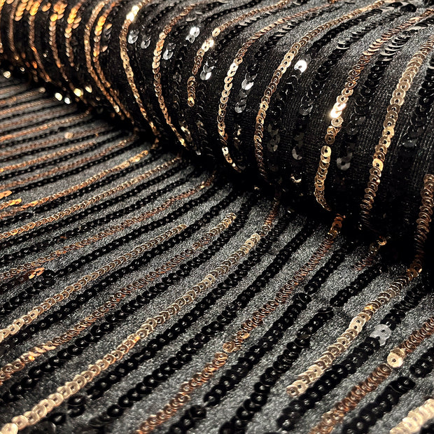 Paljettränder Guld Svart Sammetsbotten