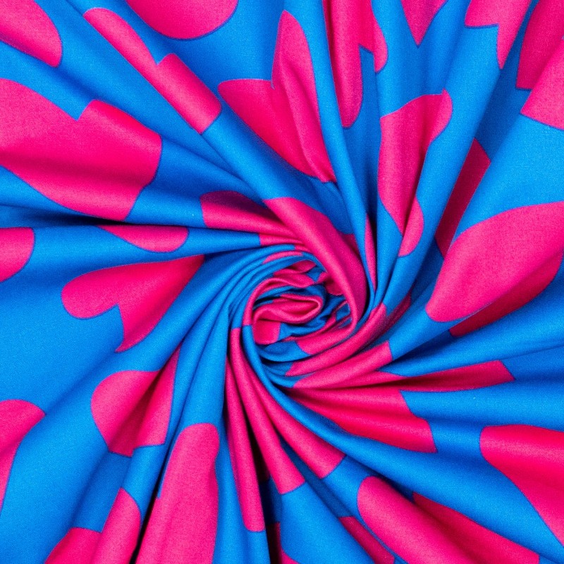 Bomullspoplin - Mies & Moos - Blå botten