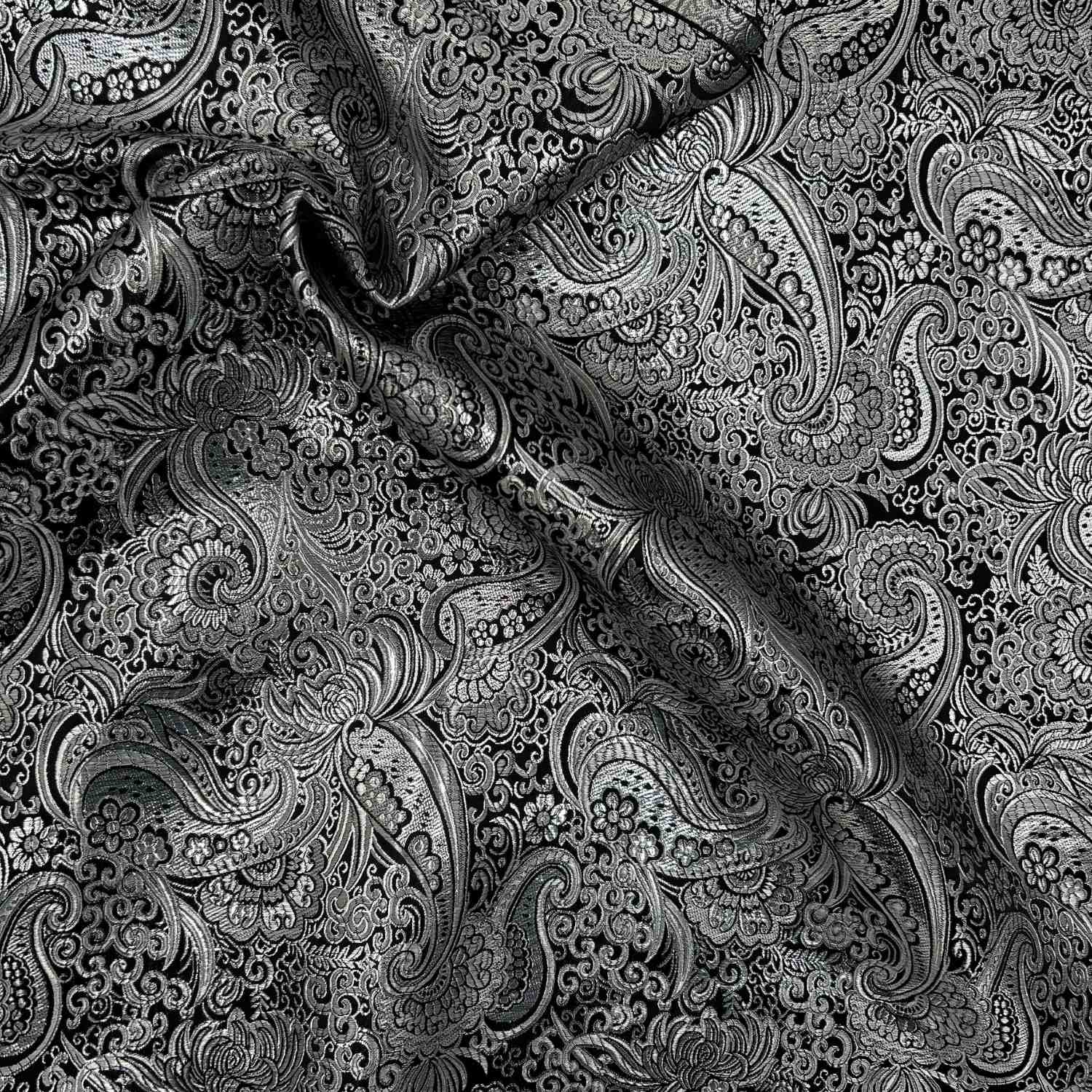 Festtyg Brokad - Svart/Silver