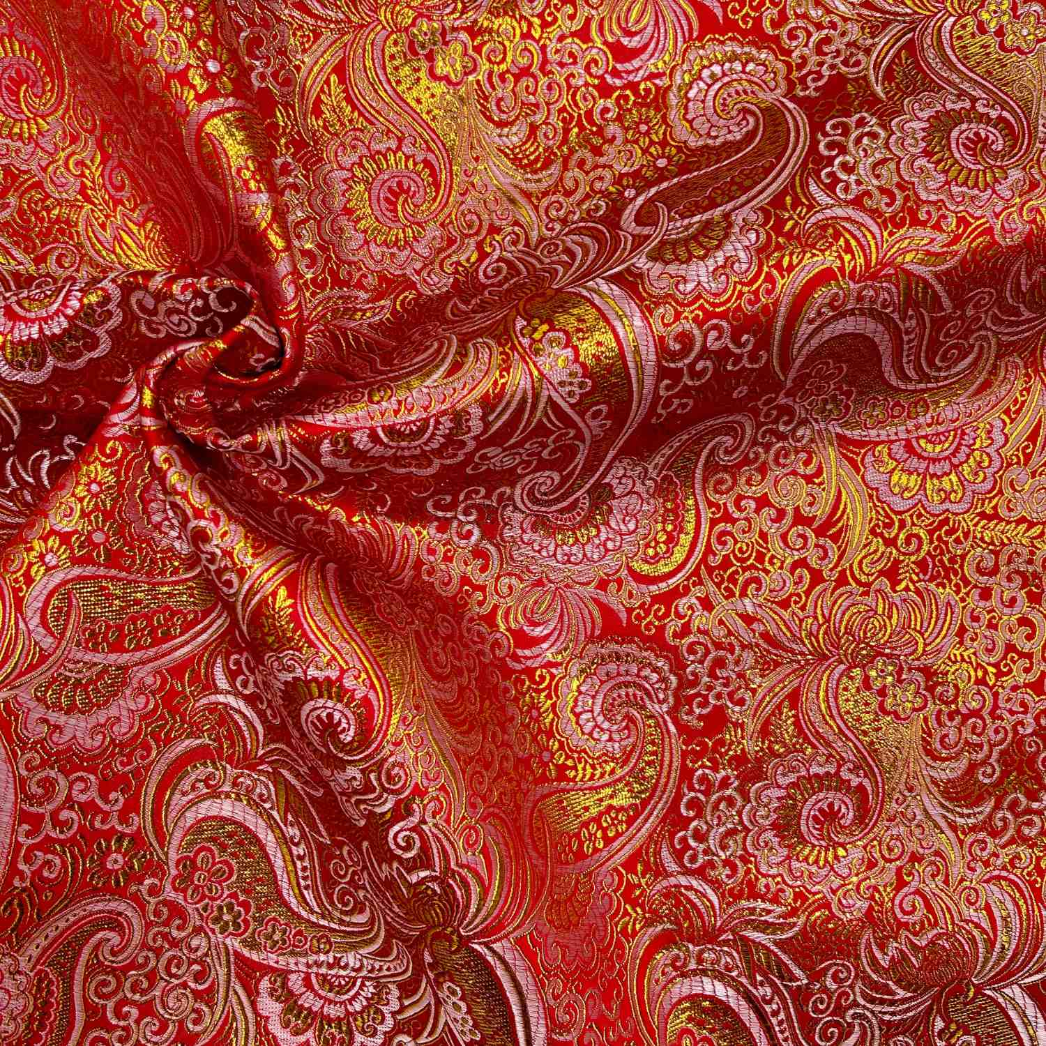 Festtyg Brokad - Röd/Guld