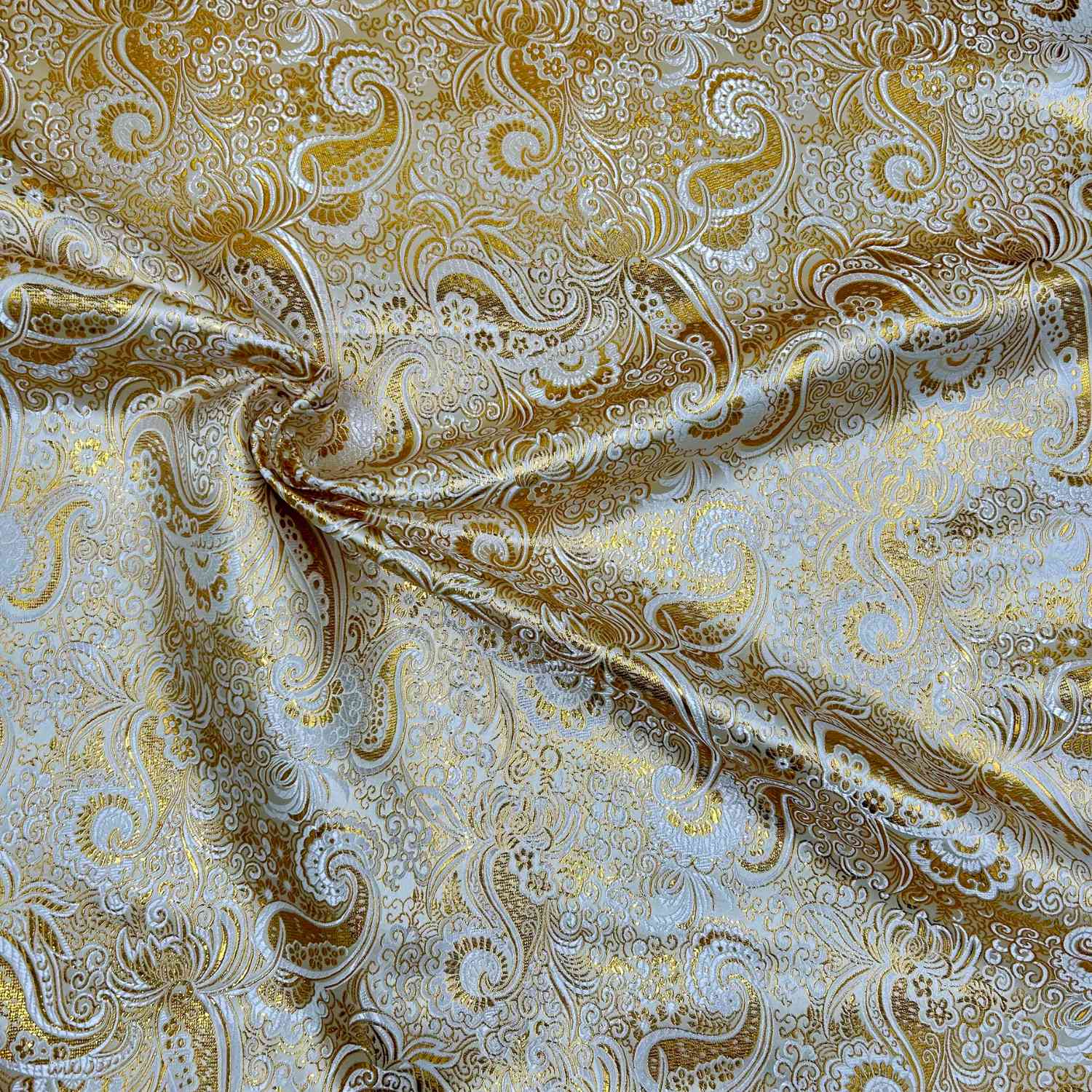 Festtyg Brokad - Cremé/Guld