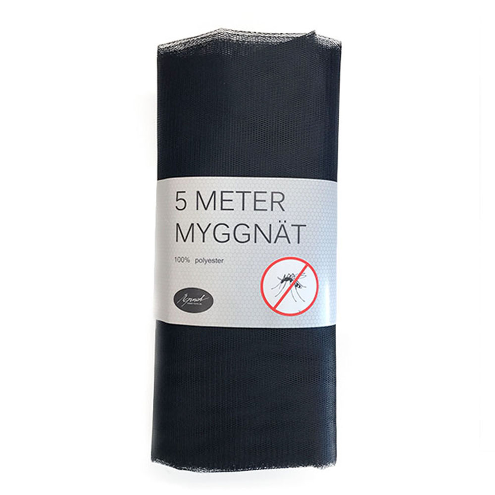 Myggnät 5 meter x 150 cm Svart