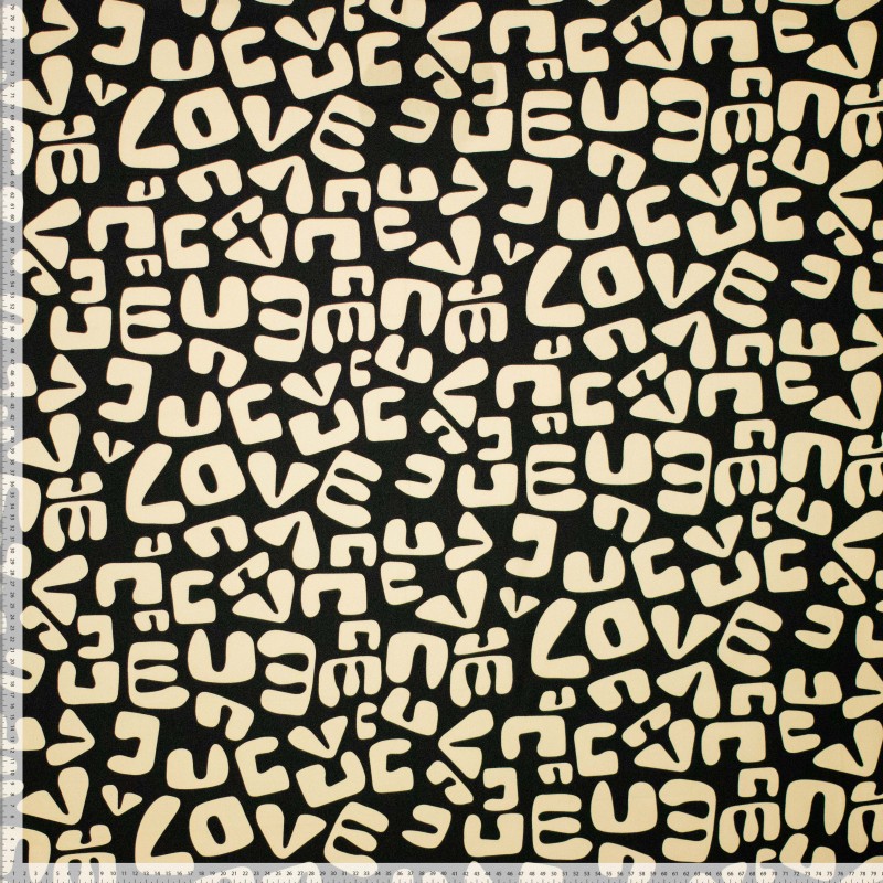 Poplin Abstract Love Svart