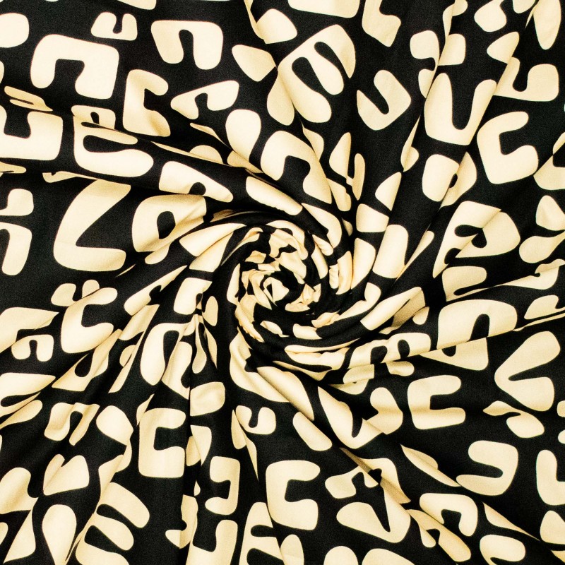 Poplin Abstract Love Svart