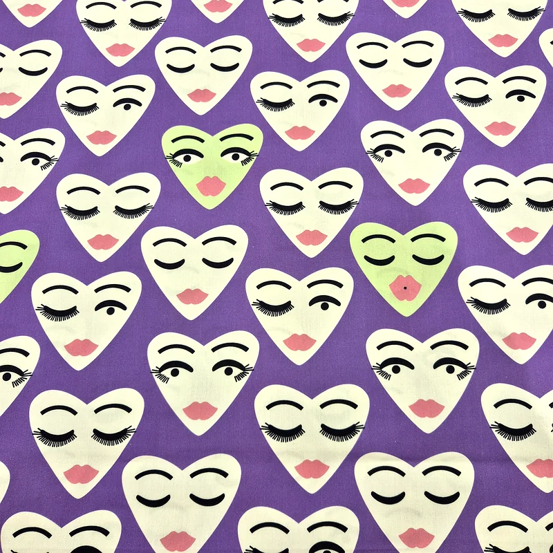 Bomullspoplin Heart Face