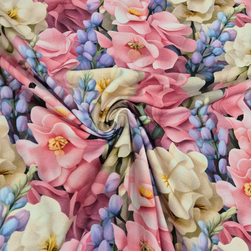 Trikå Blommigt pastell