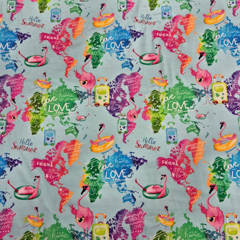 Trikå 180 cm bred - Flamingoresor