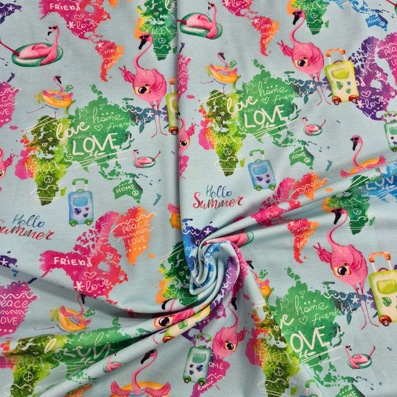 Trikå 180 cm bred - Flamingoresor