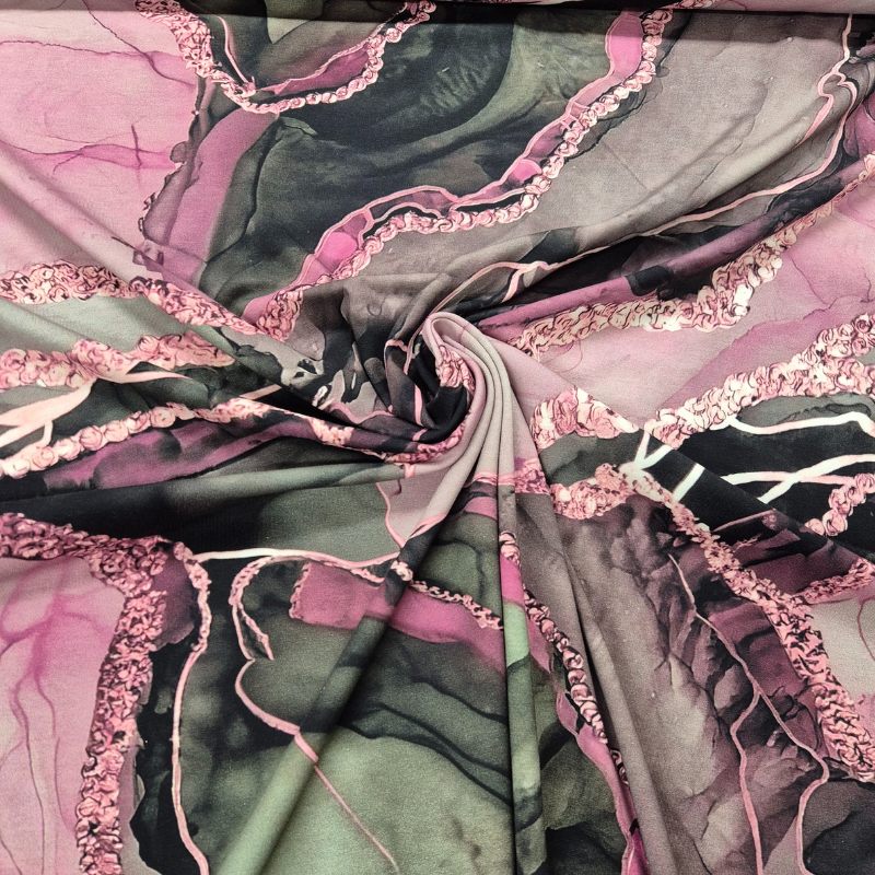 Trikå 180 cm bred - Marmor stormönstrad