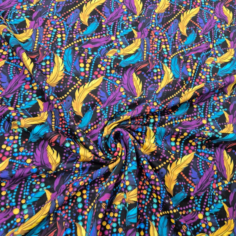 Jogging 180cm bred - Fjädrar och pärlor