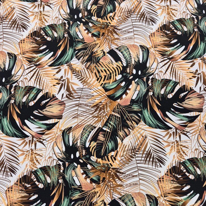 Jogging 180cm bred - Mörkgrön monstera och guldpalm