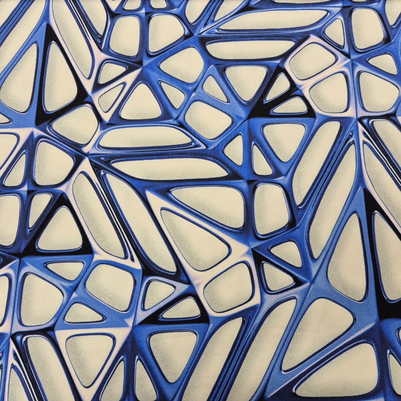 Jogging 180cm bred - Blå flytande metall