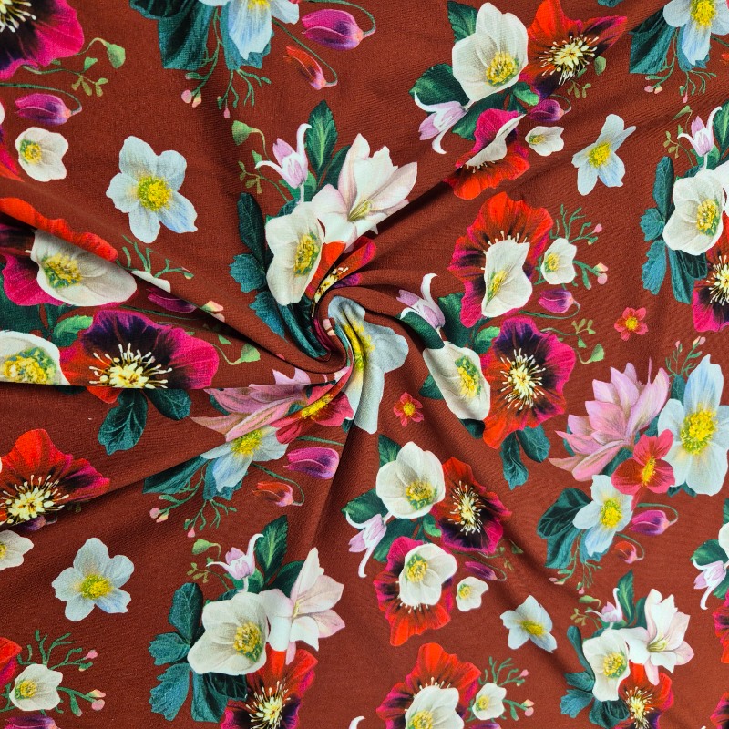 Trikå 180cm bred - Helleborus röd