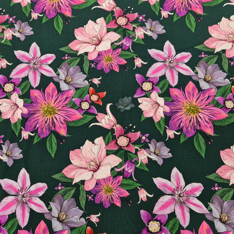 Trikå 180cm bred - Clematis mörkgrön