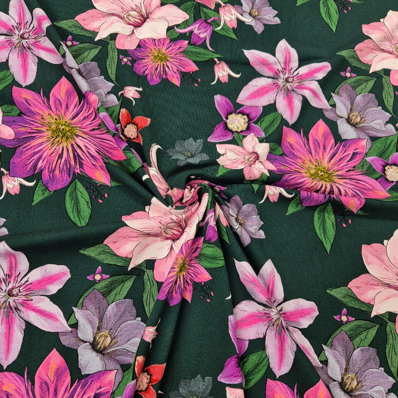 Trikå 180cm bred - Clematis mörkgrön
