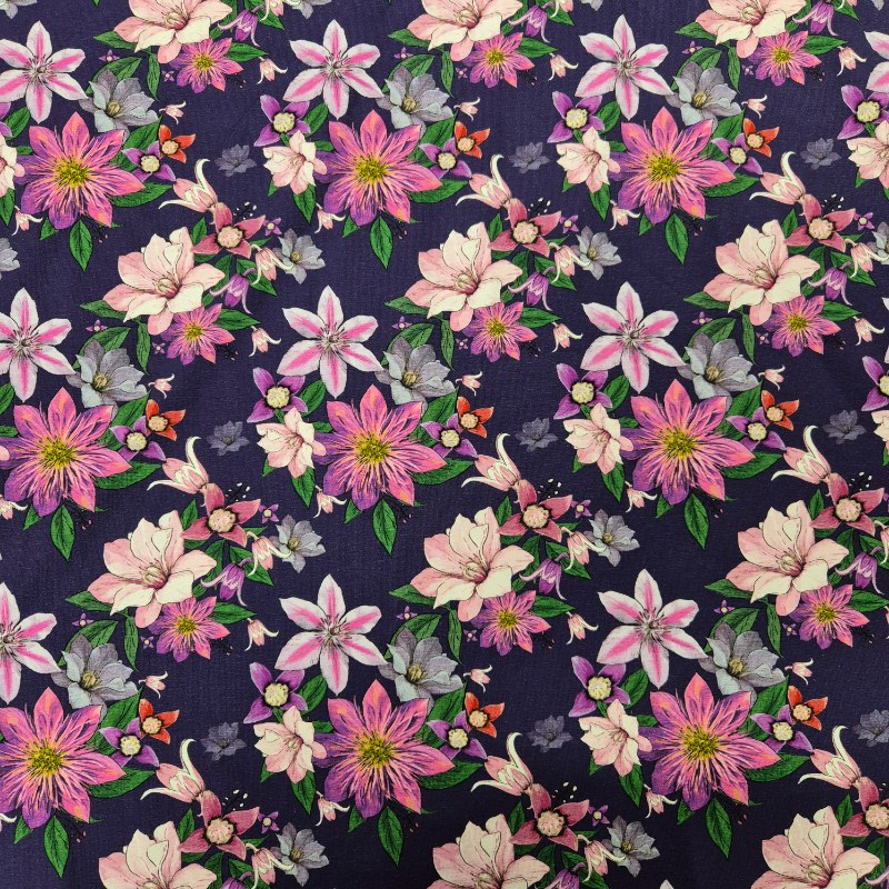 Trikå 180cm bred - Clematis Lila liten