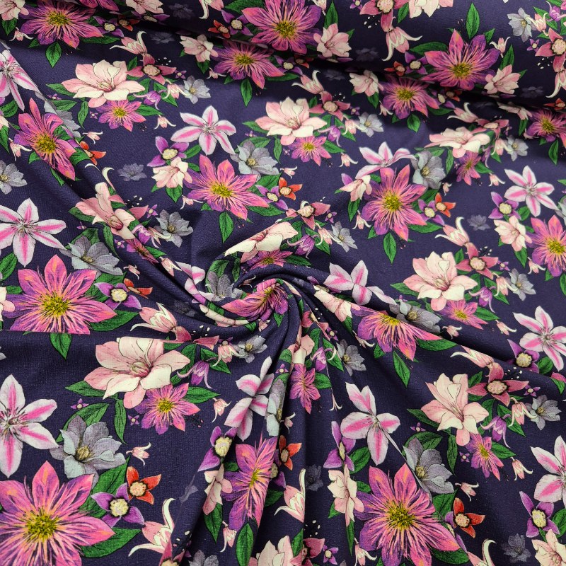 Trikå 180cm bred - Clematis Lila liten