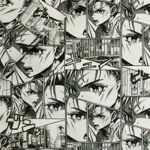 Mönstrad Bomull – Anime Svartvit