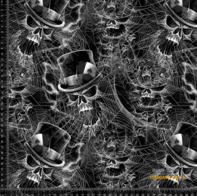 Bomullstrikå Skull web