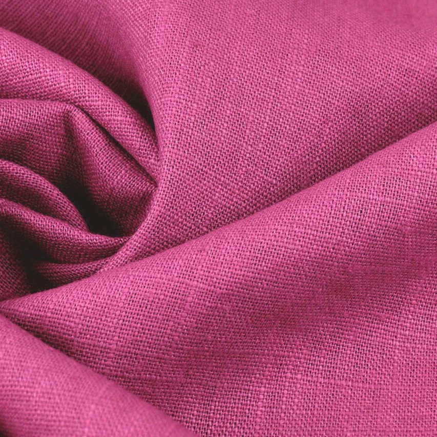 Förtvättat linnetyg Fuchsia, 100 % linne