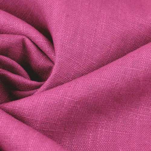 Förtvättat linnetyg Fuchsia, 100 % linne