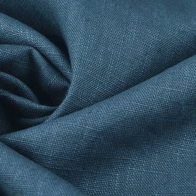 Förtvättat linnetyg Indigo, 100 % linne