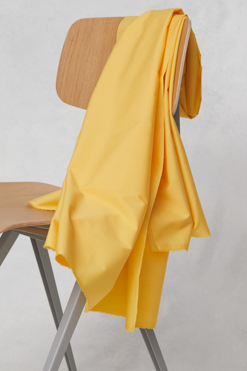 Bomullspoplin Papertouch Solgul (Blonde yellow), mind the MAKER, ekologisk