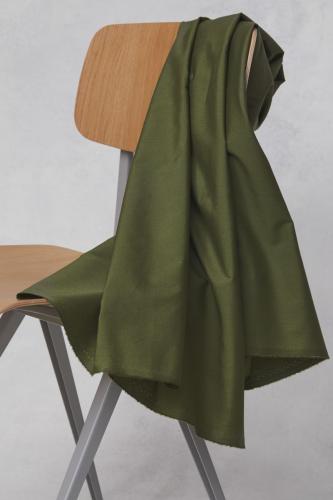Bomullspoplin Papertouch Mörk olivgrön (Green khaki), mind the MAKER, ekologisk