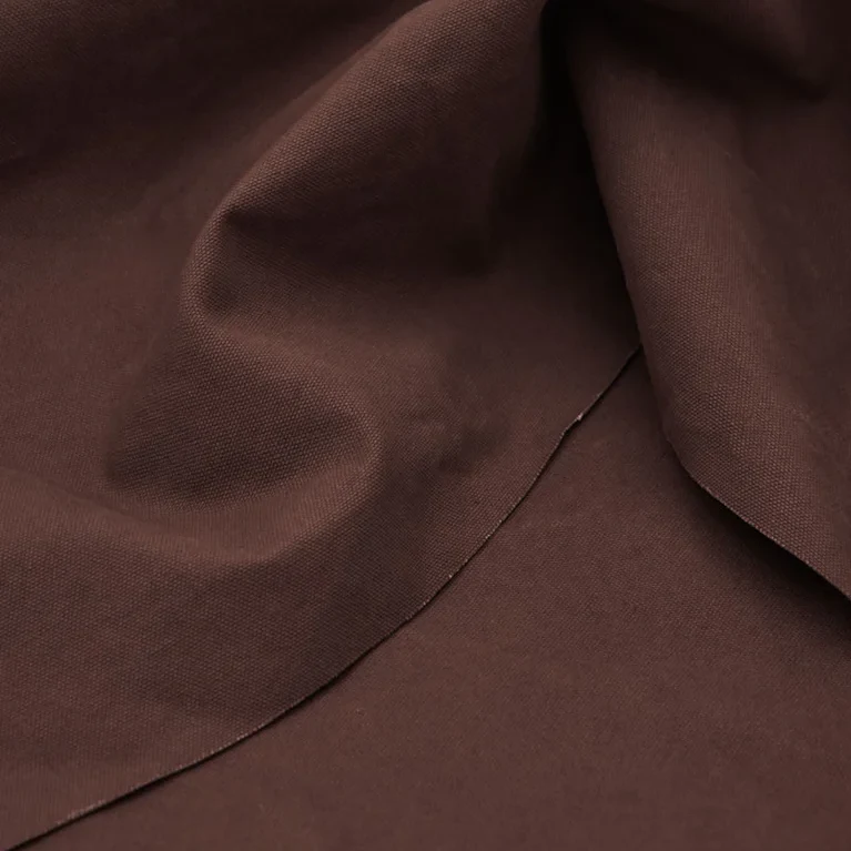 Bomullscanvas Heavy Washed - Mörkbrun (Umber)