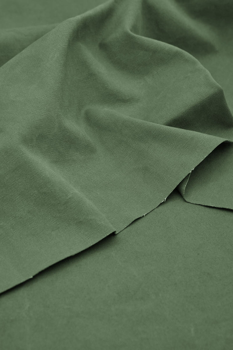 Bomullscanvas Heavy Washed Olivgrön (Olive), mind the MAKER