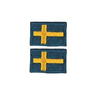 Tygmärke - Svensk flagga, 2 st, 2,1 × 1,6 cm