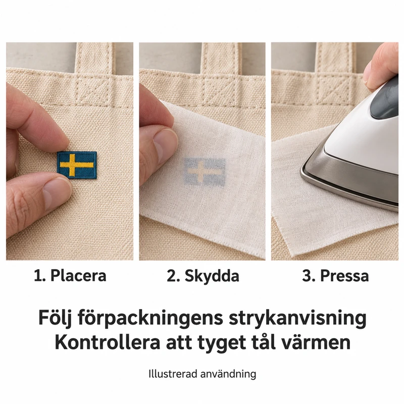 Tygmärke - Svensk flagga, 2 st, 2,1 × 1,6 cm