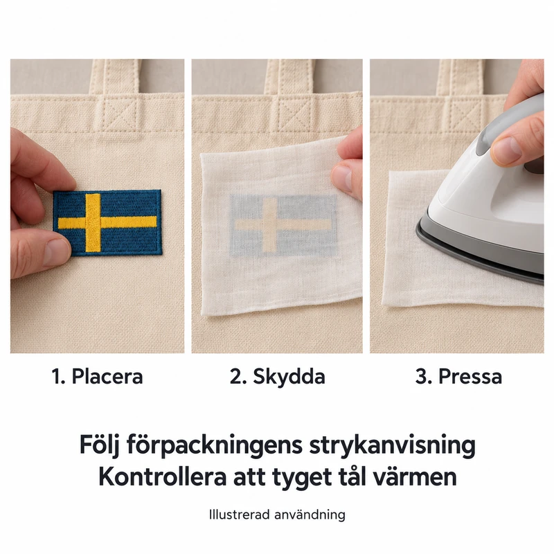 Tygmärke - Svensk flagga, 5 × 3,1 cm