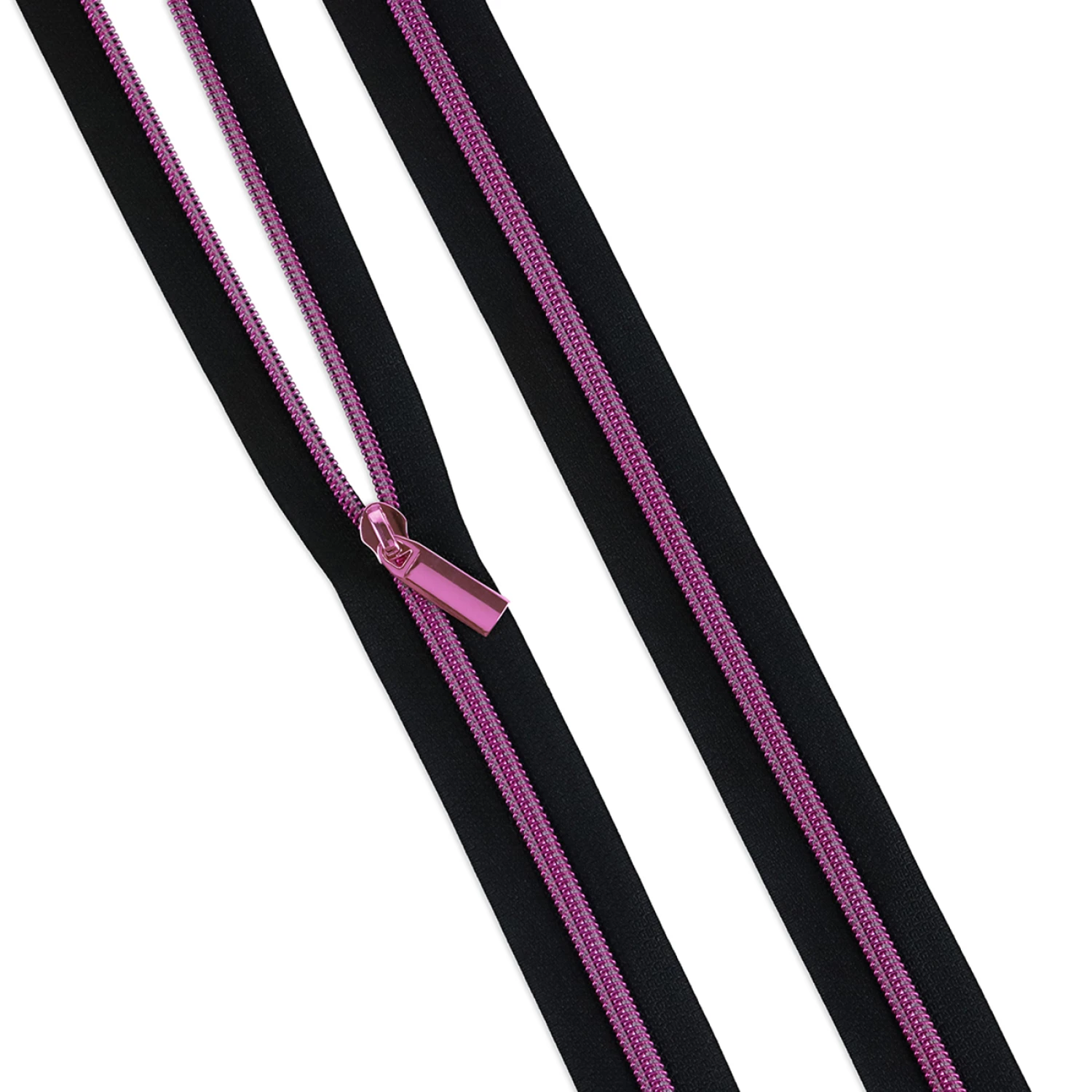 Sallie Tomato x Tula Pink dragkedja svart med rosa, #5, 2,74 m