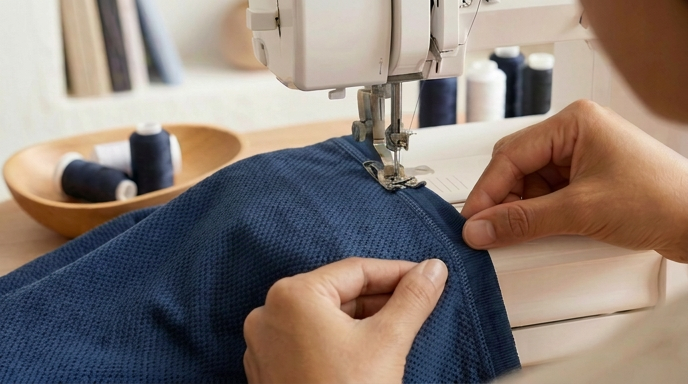 Covermaskin syr stretchig fåll