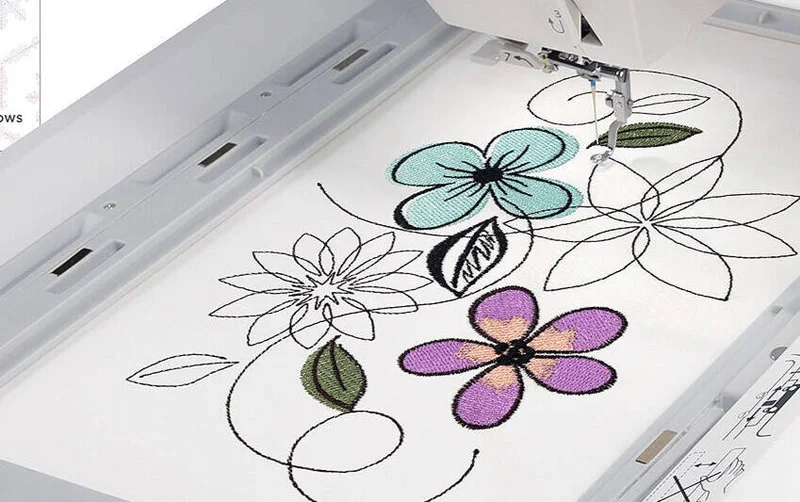 Stor broderiyta 200 × 360 mm på Memory Craft 550E