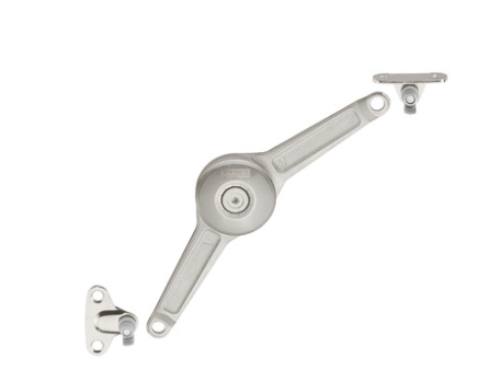 Klaffbeslag duo nickel komplett med fästen.