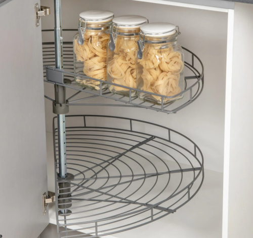 Pelly - 1/2-kökskarusell antracit - 500-600mm skåplucka