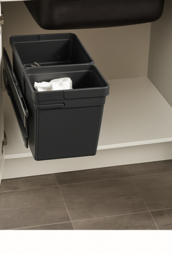 Praktisk sidohängd källsortering, 8liter & 14 liters kärl