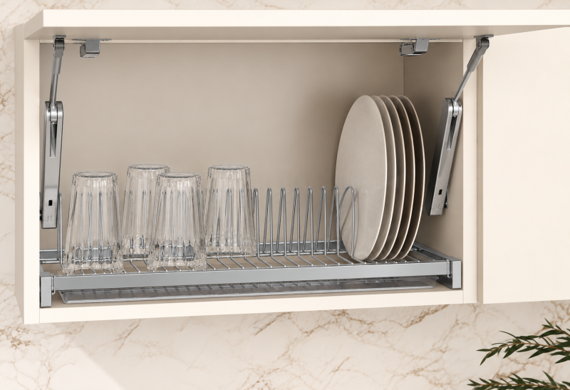 Diskställ för väggskåp – smart förvaring av glas & tallrikar