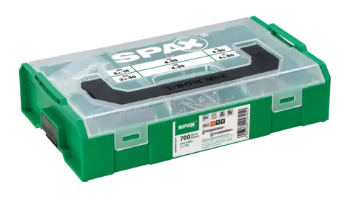 SPAX Skruvbox 703 delar inkl. bits – Komplett & organiserad