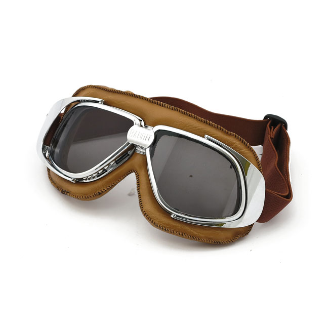 Bandit Classic Goggle Brown Leather Smoke Lens Available at BikeNord